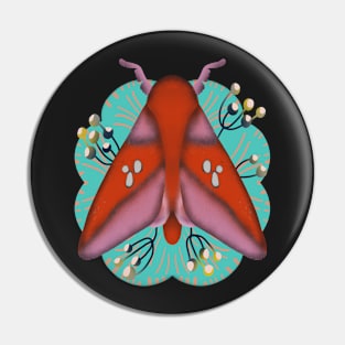 Red moth illustration Pin