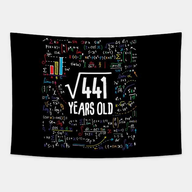 Square Root Of 441 21st Birthday 21 Year Old Gifts Math Tapestry by Kerin