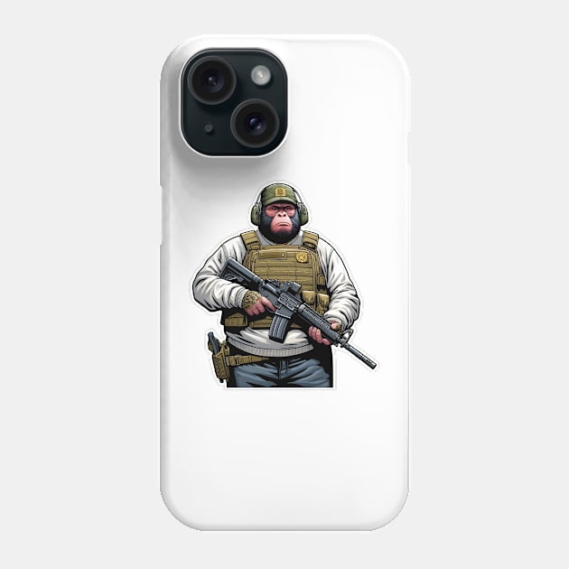 Tactical Monkey Phone Case by Rawlifegraphic