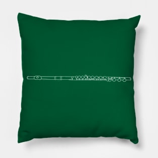 Horizontal Hand Drawn White Flute Pillow