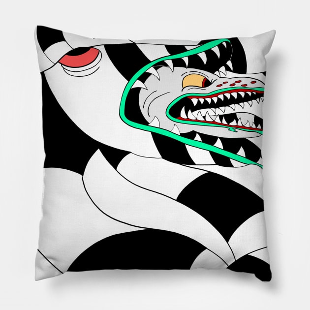 Beetlejuice Sandworm Mask Type 3 Pillow by mightbelucifer