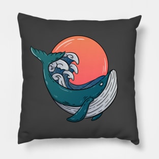 sunset whale Pillow