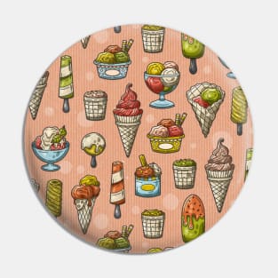 Ice Cream Summer Dessert Treat on Pink Pin