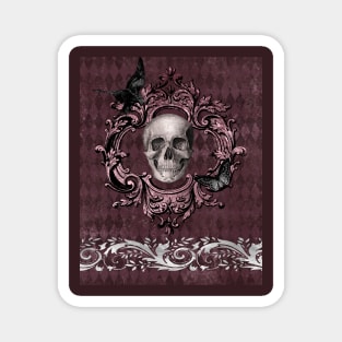 Gothic Skull - Elegance in Burgundy Magnet