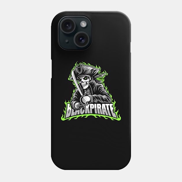 illustration black pirate Phone Case by pmarekhersey