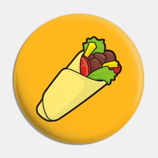 Tortilla Wrap Icon Pin