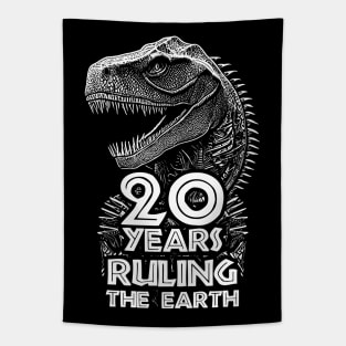 20th Anniversary - Dinosaur Lovers Birthday Tapestry