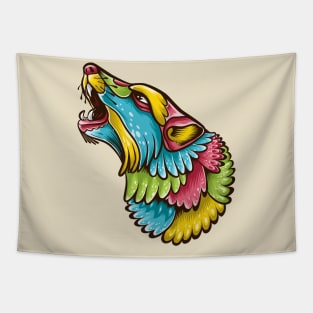 abstract wolf head illustration Tapestry