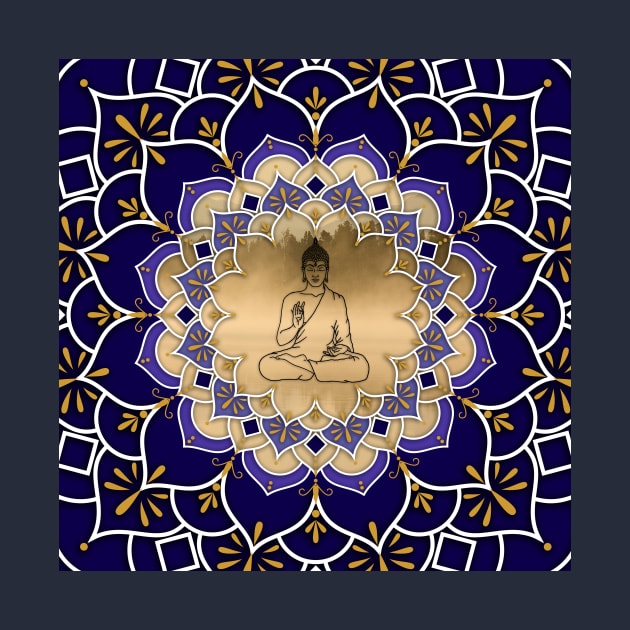 Golden and Purple Buddha Mandala by MandalaSoul