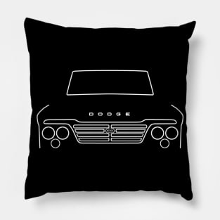 Vintage 1960s Dodge 100 Sweptline D/W series truck white outline graphic Pillow