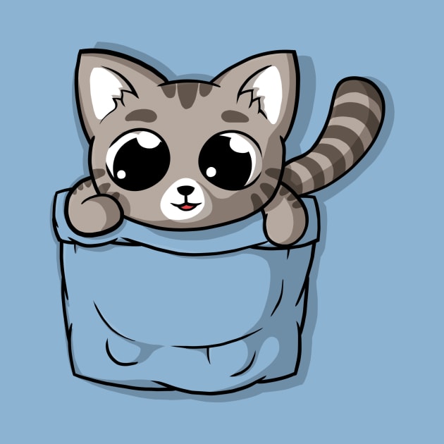 Cute Gray Pocket Cat by Beka