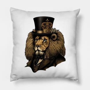 Lion wearing top hat Pillow