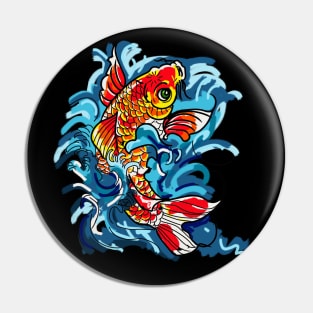 Koi Fish on a Waterfall Pin