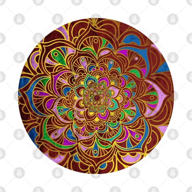 Mandala colorful red by aleibanez