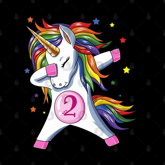 Dabbing Unicorn 2nd Birthday by LotusTee