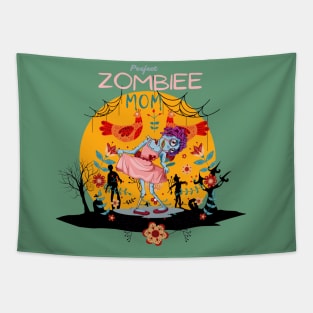 Zombie mom halloween funny Tapestry