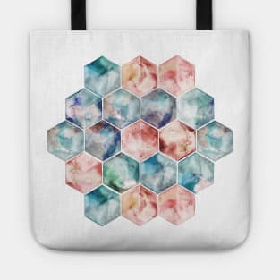 Earth and Sky Hexagon Watercolor Tote