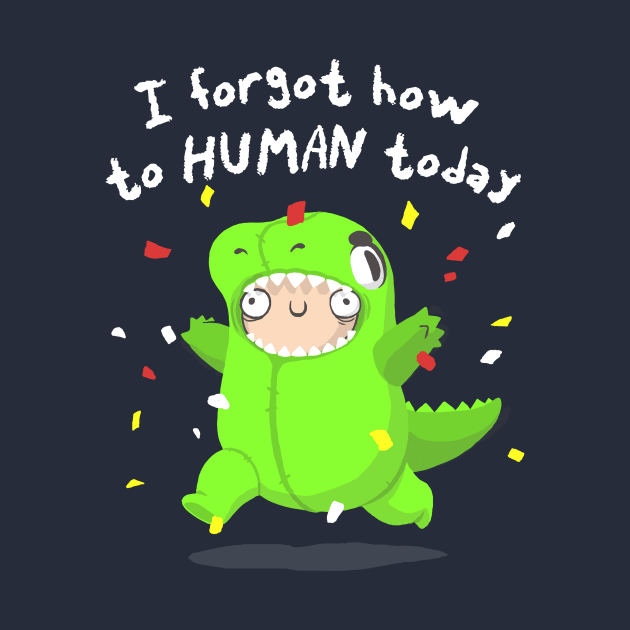 How to human - Dinosaur Funny Costume - Crazy Kid by BlancaVidal