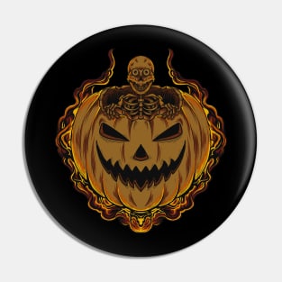 halloween Stickers tshirt design skeleton pumpkin halloween Pin