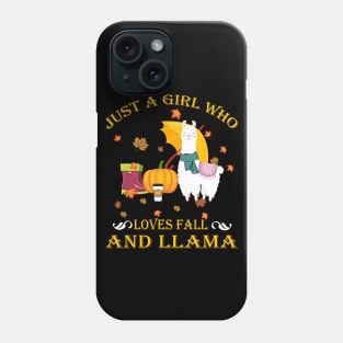 Just A Girl Who Loves Fall & Llama Funny Thanksgiving Gift Phone Case