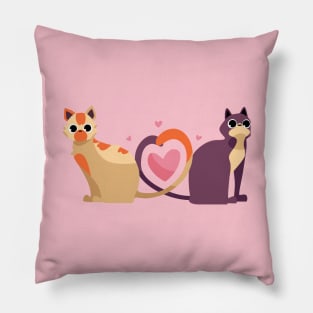 Cute Cat Couple Pillow