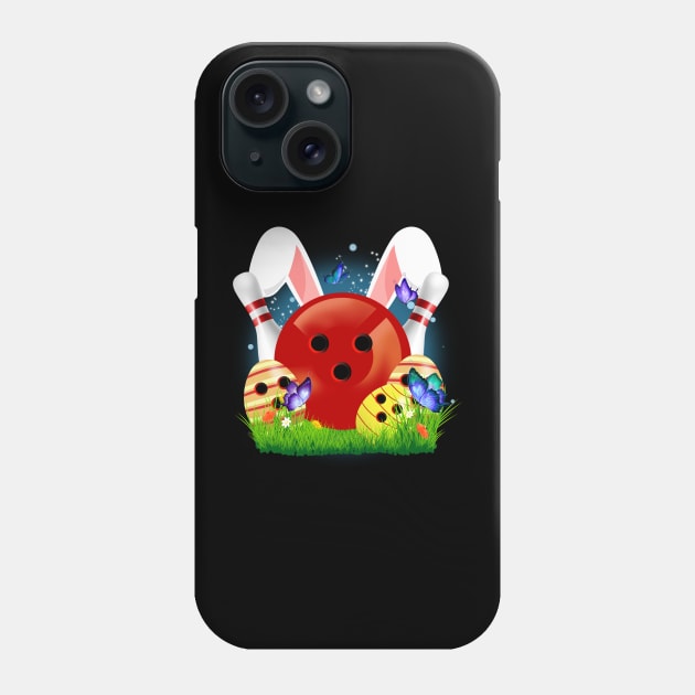 Bowling Easter Bunny Egg, Funny Easter Day Phone Case by artbyhintze