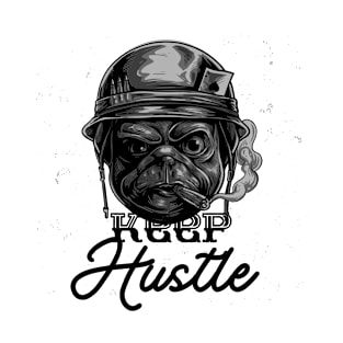 White Illustrative Keep Hustle T-Shirt