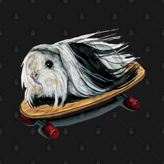 Guinea Pig Longboard Skater by Tasmin Bassett Art