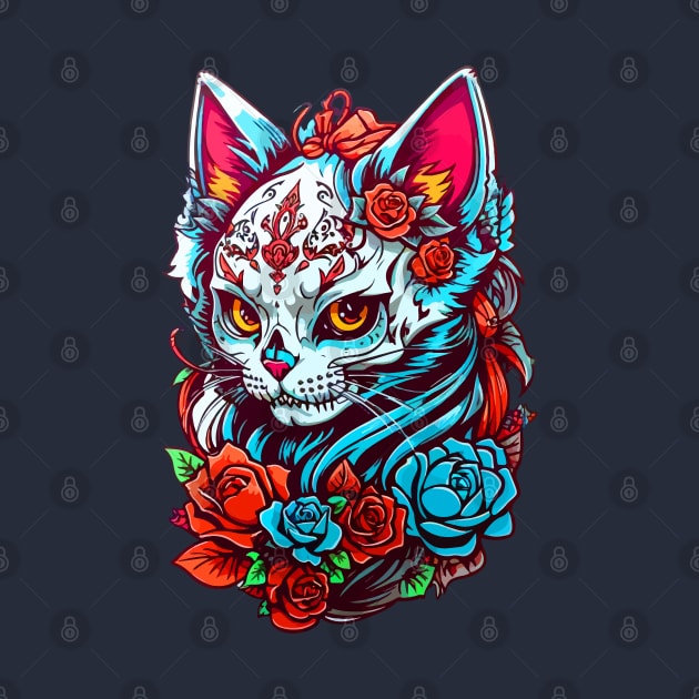 Sugar Skull Cat by CatCoconut-Art