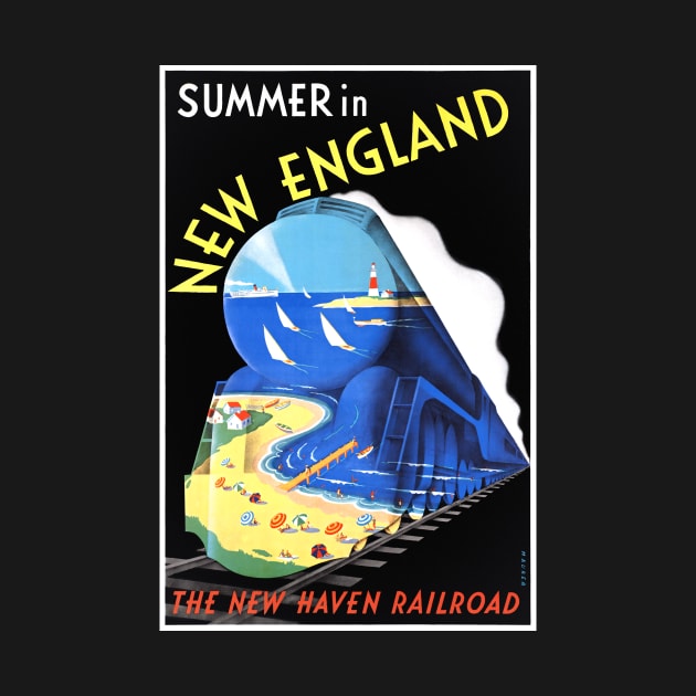 Vintage Travel Poster USA Summer in New England by vintagetreasure