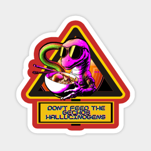 Don't Feed the Mutant Purple Space Lizard Hallucinogenic Ramen - Trippy T-Shirt Magnet