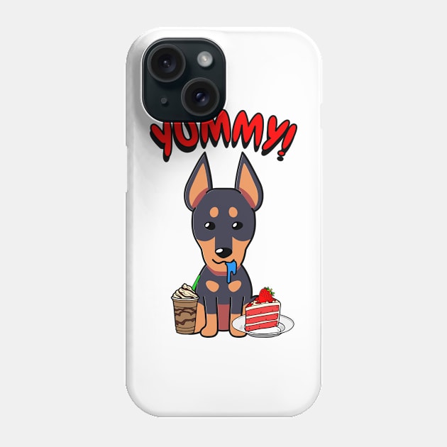 Cute guard dog is having coffee and cake Phone Case by Pet Station