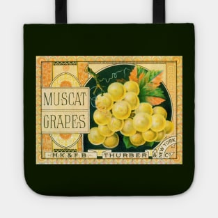 Vintage Muscat Grapes Thurber Fruit Crate Label Tote