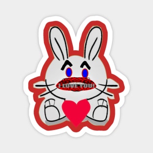 rabbit love you Magnet