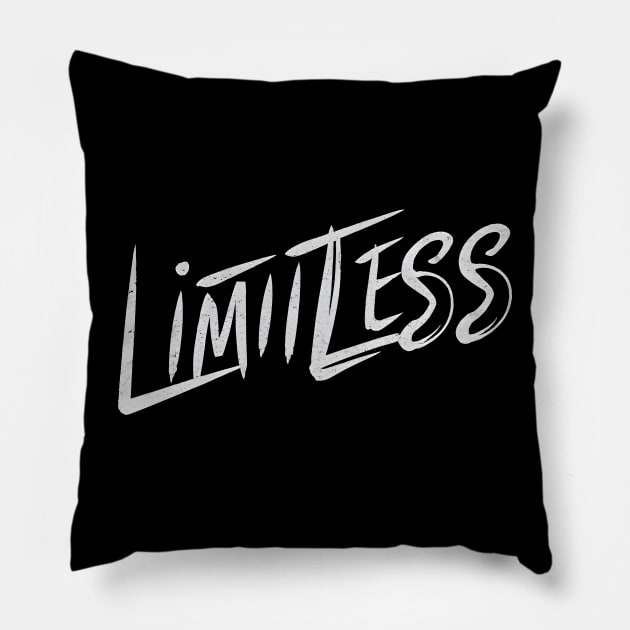 Limitless, Bold Text Pillow by SimpliPrinter