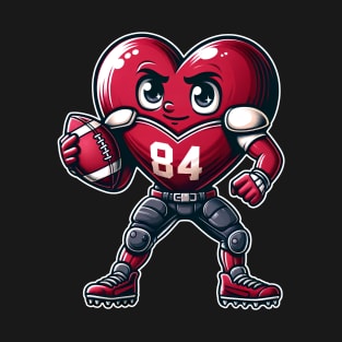 Valentine's Day Heart Football Player T-Shirt