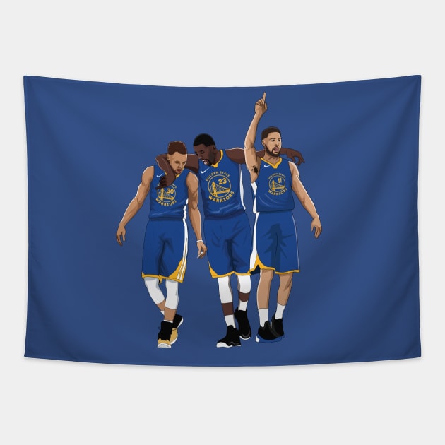 Steph Curry x Klay Thompson x Draymond Green Tapestry by xavierjfong