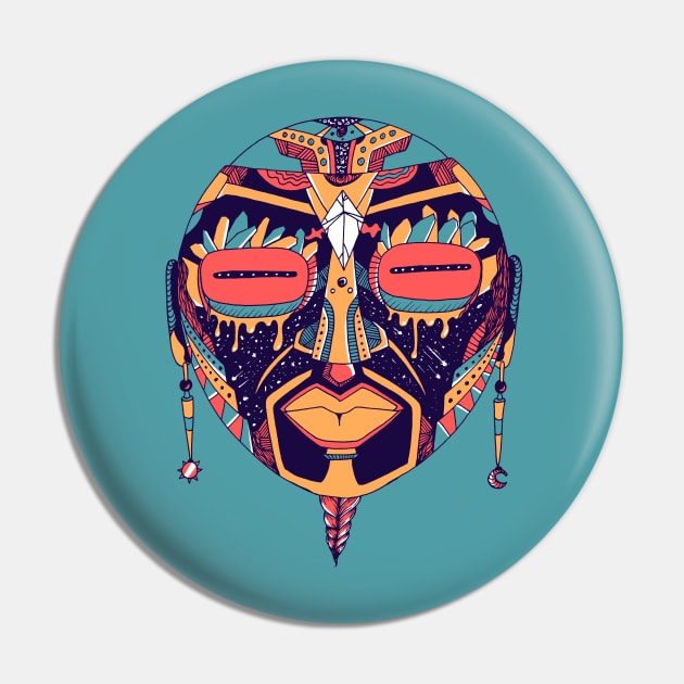 Retro Triad African Mask 2 Pin by kenallouis