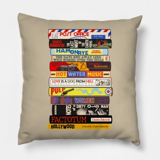 Charles Bukowski Books Stack Pillow