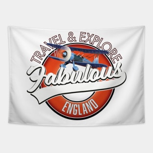 Travel explore fabulous England logo Tapestry