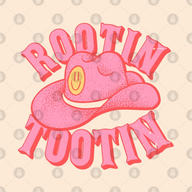 Rootin Tootin | Cowboy Hat Pink Cowgirl Hat Smiley Face Cheer Saying Quote by anycolordesigns