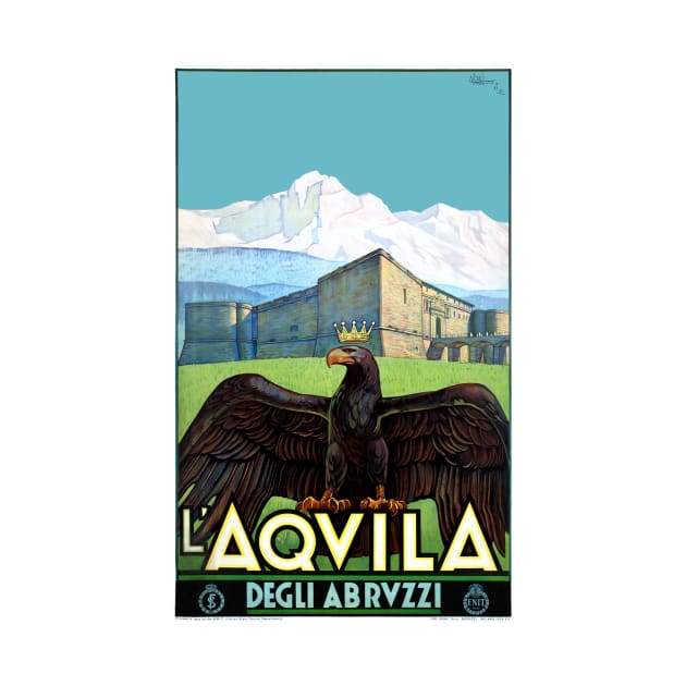 Vintage Travel Poster Italy lAquila by vintagetreasure
