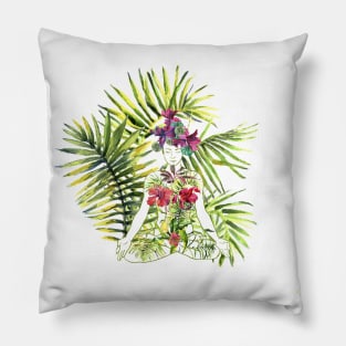 Yoga Flowers #4 Pillow