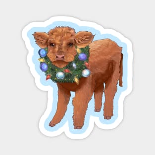 Christmas Calf Magnet