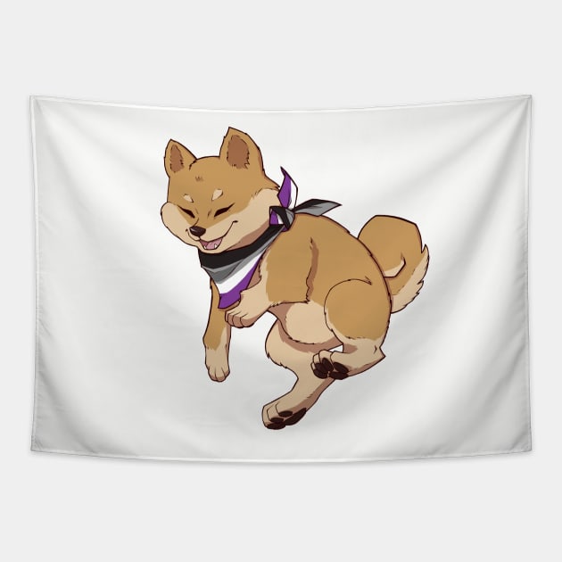 Asexual Pride Shiba Inu Tapestry by saltuurn