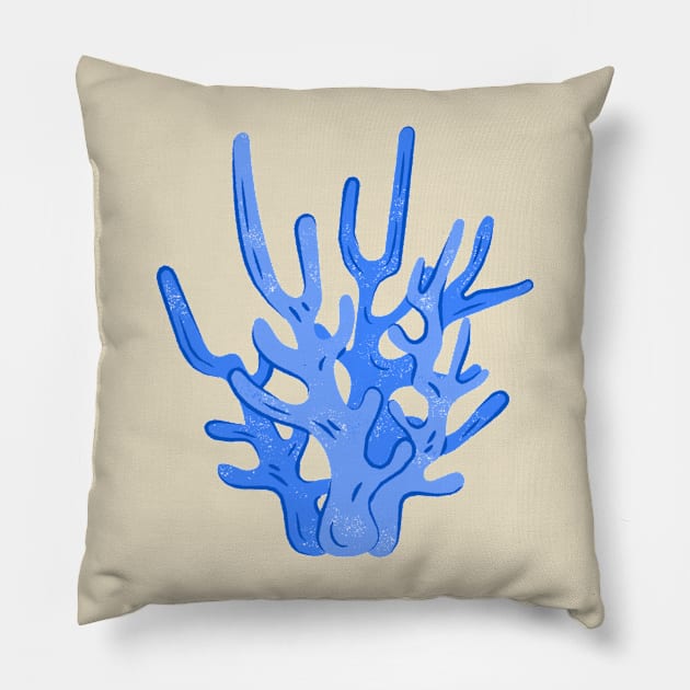 Blue coral Pillow by anrockhi