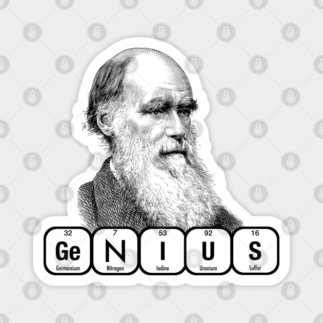 GENIUS Charles Darwin Magnet by firstsapling@gmail.com