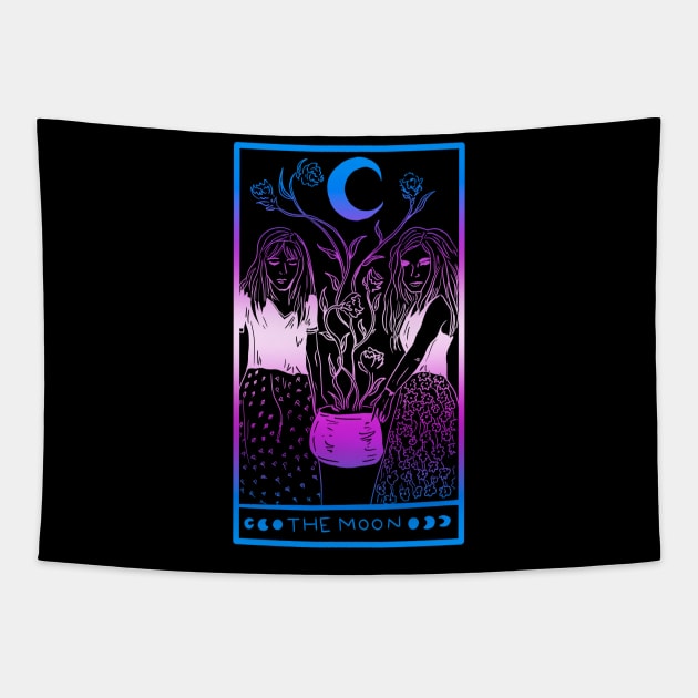 Midnight Margarita Moon - Tarot Card Trans Pride Tapestry by TheDoodlemancer