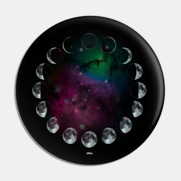 Moon Phases Rainbow Universe Pin by meownarchy