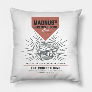 Magnus's Heretical Book Club (Red/Black) Pillow